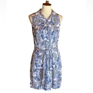 Banana Republic Factory paisley print sleeveless shift dress Size 8